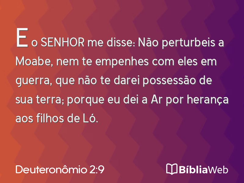 Deuteronômio 2:9 em imagem para compartilhar