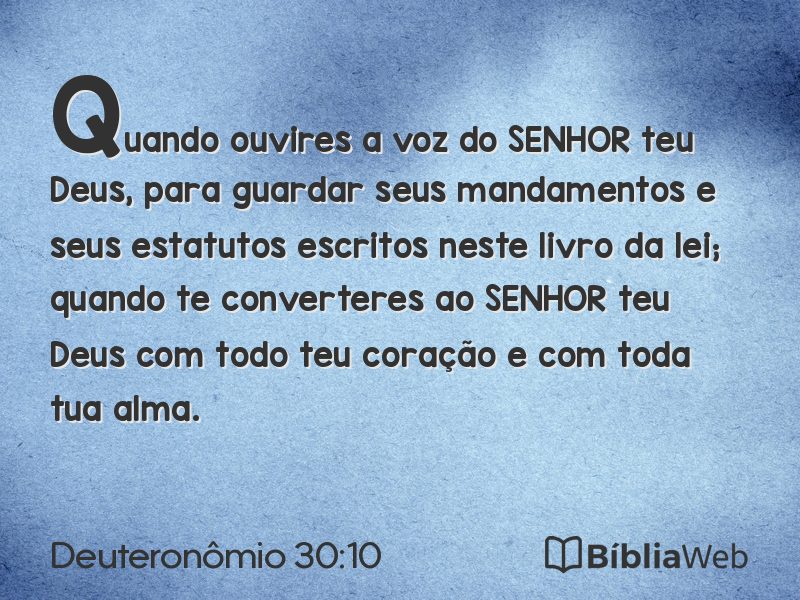 Deuteronômio 30:10 em imagem para compartilhar