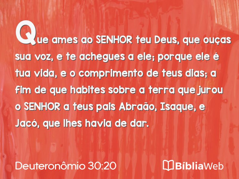 Deuteronômio 30:20 em imagem para compartilhar