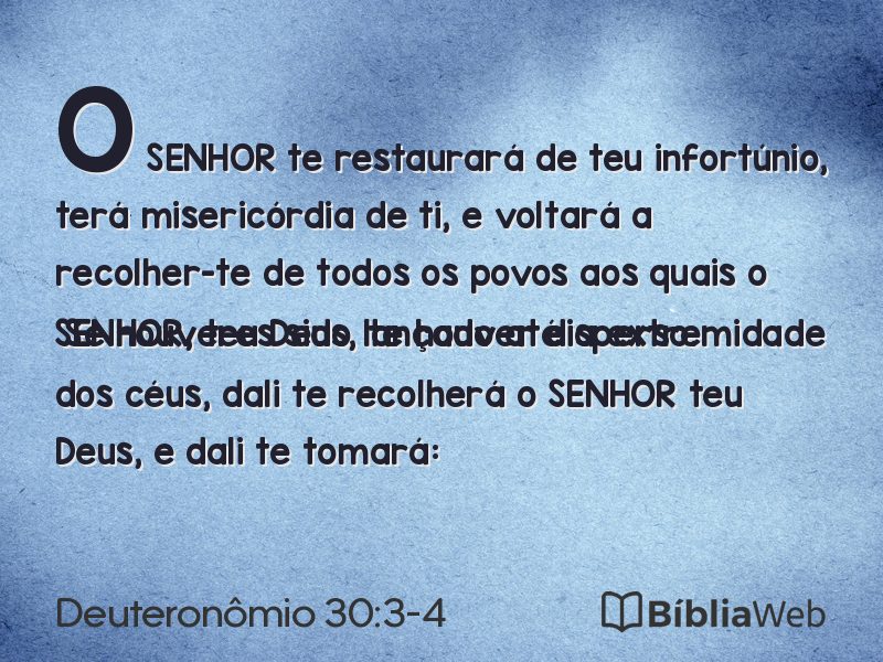 Deuteronômio 30:3-4 em imagem para compartilhar