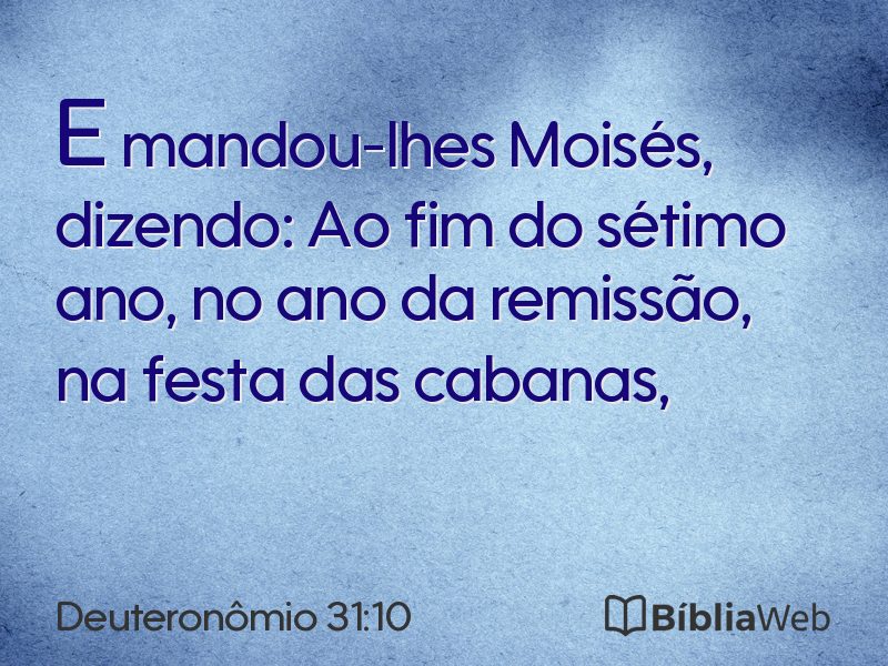 Deuteronômio 31:10 em imagem para compartilhar