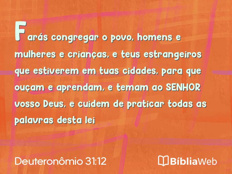 Deuteronômio 31:12 em imagem para compartilhar