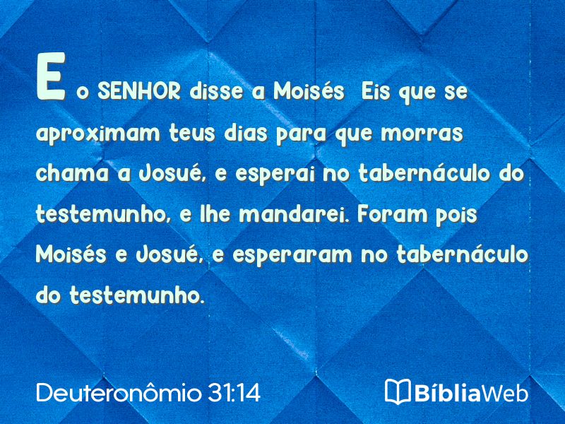 Deuteronômio 31:14 em imagem para compartilhar
