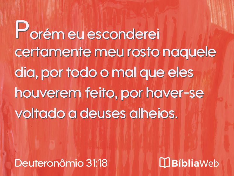 Deuteronômio 31:18 em imagem para compartilhar