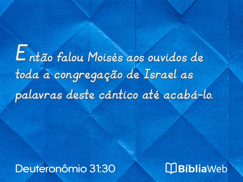 Deuteronômio 31:30 em imagem para compartilhar