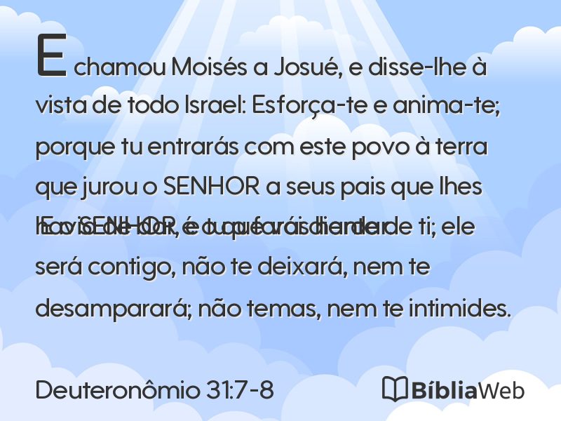 Deuteronômio 31:7-8 em imagem para compartilhar