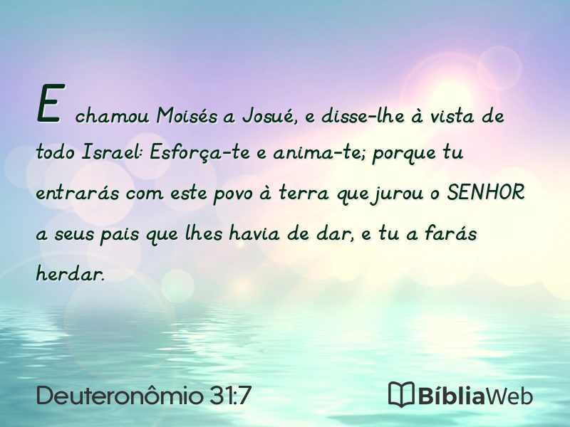 Deuteronômio 31:7 em imagem para compartilhar