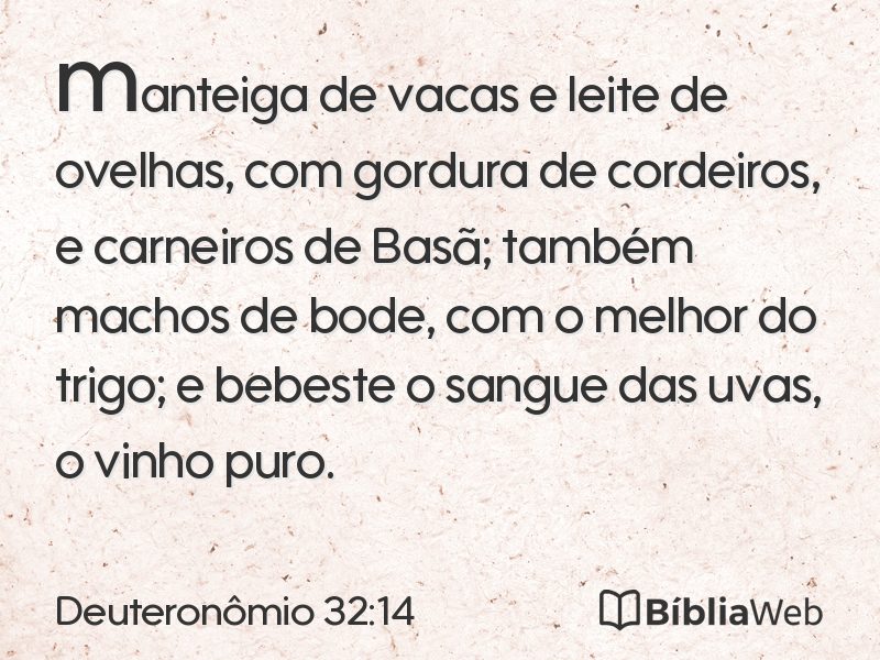 Deuteronômio 32:14 em imagem para compartilhar