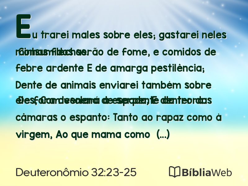 Deuteronômio 32:23-25 em imagem para compartilhar
