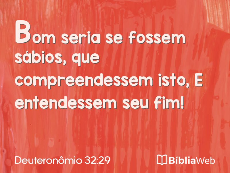 Deuteronômio 32:29 em imagem para compartilhar