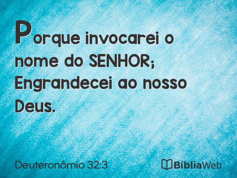 Deuteronômio 32:3 em imagem para compartilhar