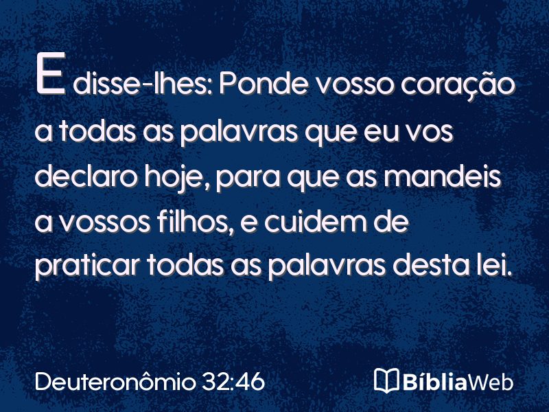 Deuteronômio 32:46 em imagem para compartilhar