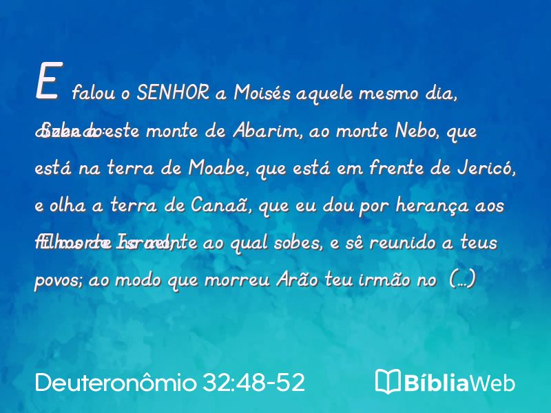 Deuteronômio 32:48-52 em imagem para compartilhar