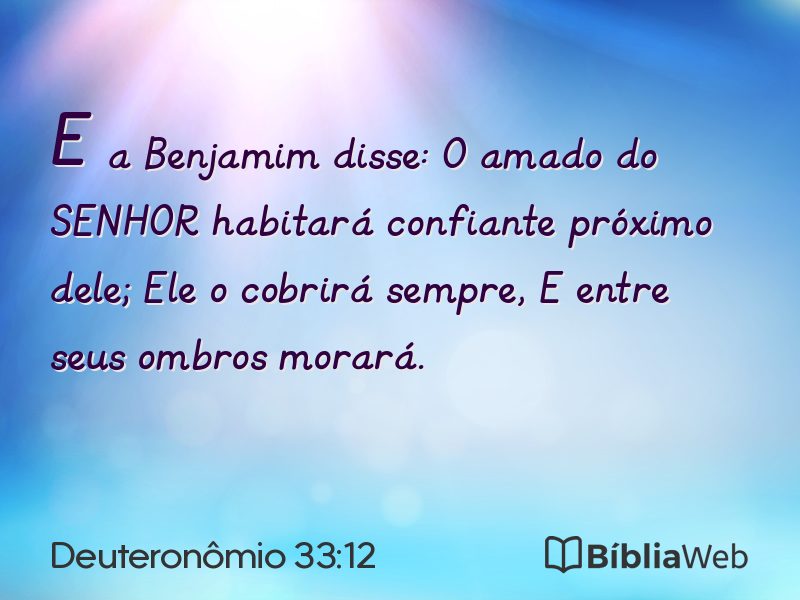 Deuteronômio 33:12 em imagem para compartilhar