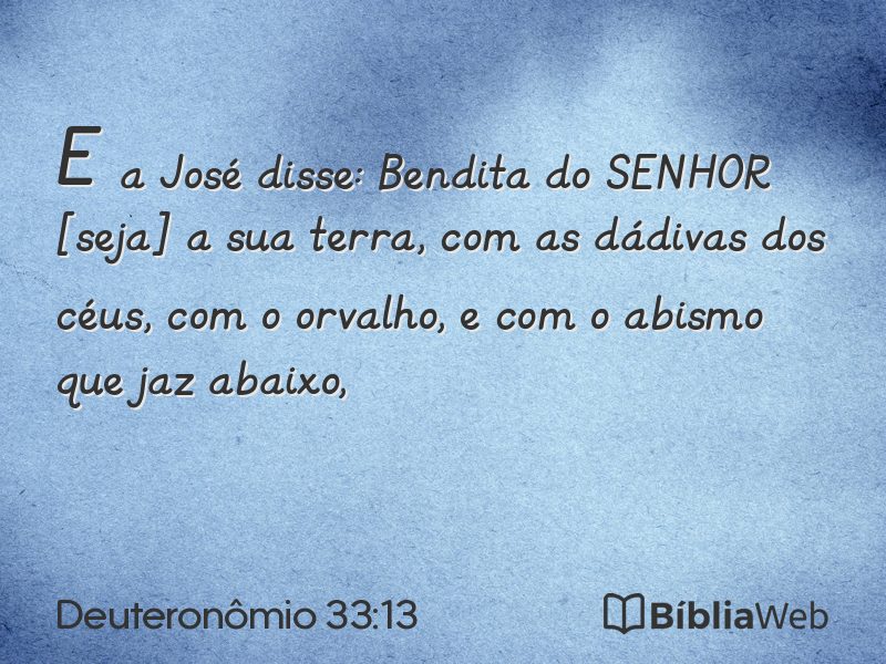 Deuteronômio 33:13 em imagem para compartilhar