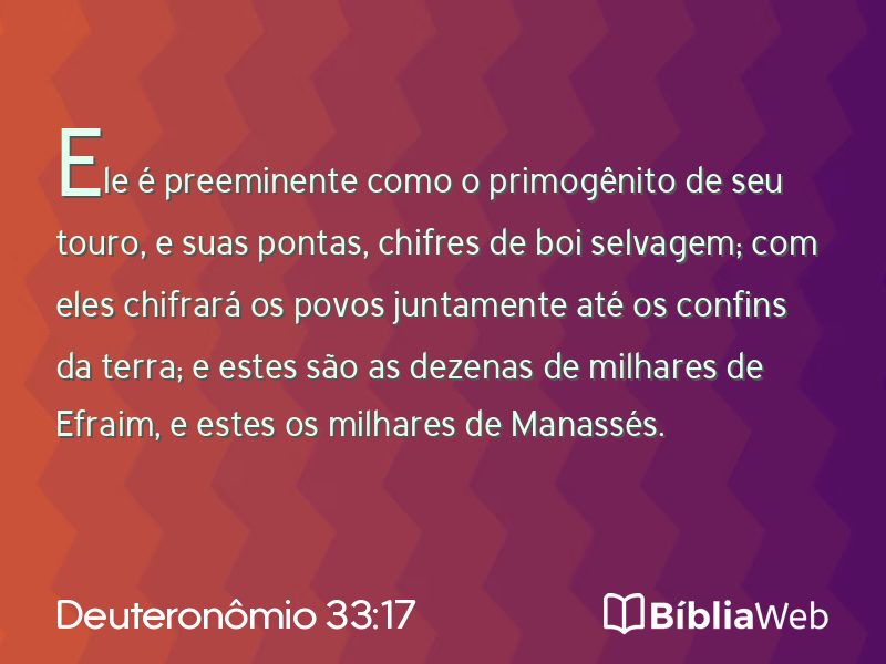 Deuteronômio 33:17 em imagem para compartilhar