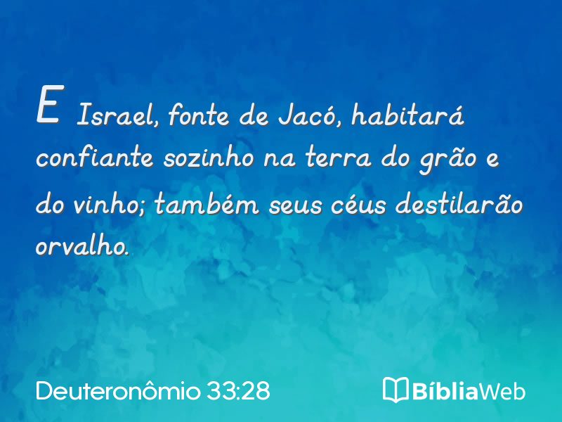 Deuteronômio 33:28 em imagem para compartilhar