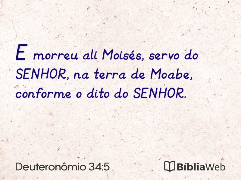 Deuteronômio 34:5 em imagem para compartilhar