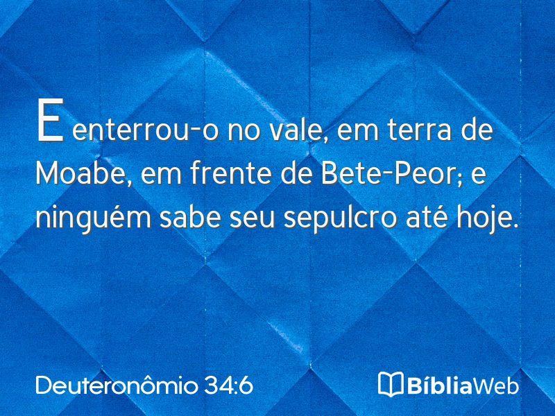 Deuteronômio 34:6 em imagem para compartilhar