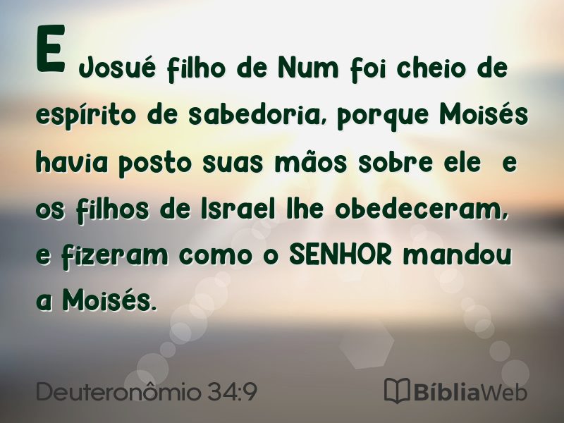 Deuteronômio 34:9 em imagem para compartilhar