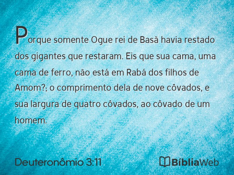 Deuteronômio 3:11 em imagem para compartilhar