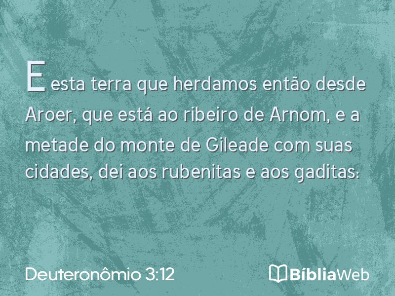 Deuteronômio 3:12 em imagem para compartilhar