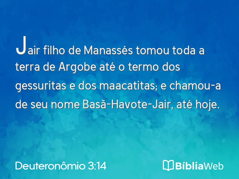 Deuteronômio 3:14 em imagem para compartilhar