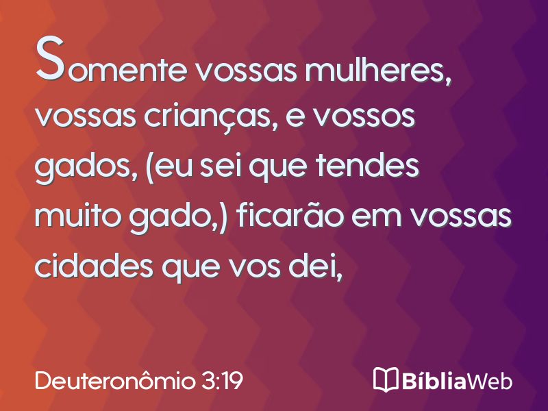 Deuteronômio 3:19 em imagem para compartilhar