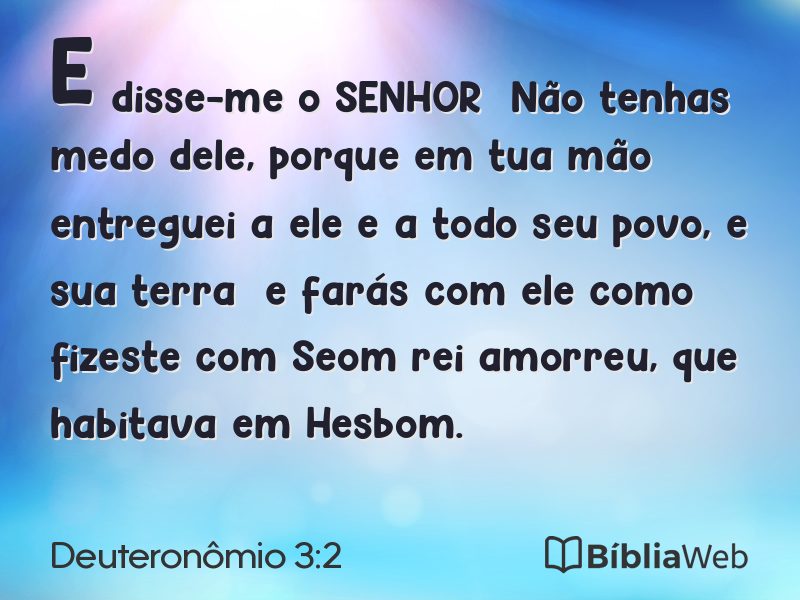 Deuteronômio 3:2 em imagem para compartilhar