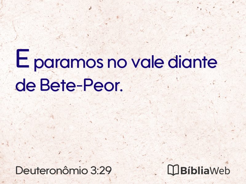 Deuteronômio 3:29 em imagem para compartilhar