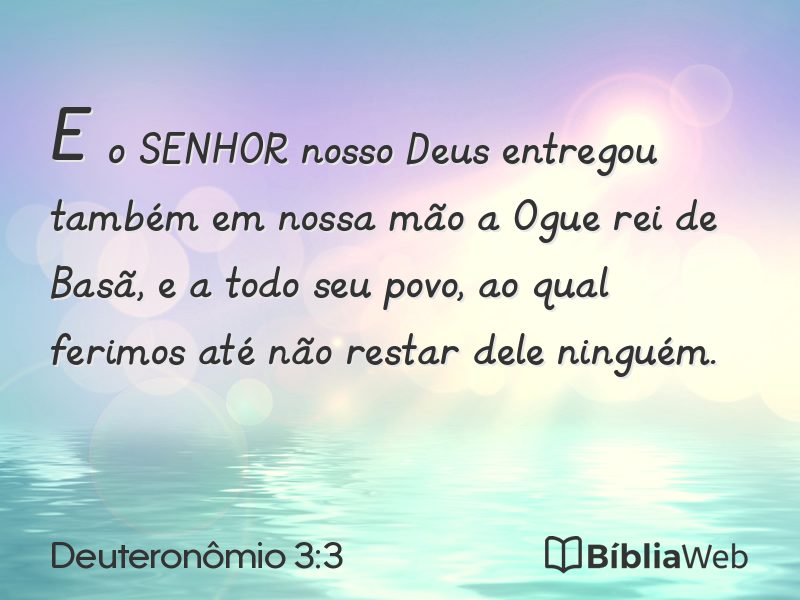 Deuteronômio 3:3 em imagem para compartilhar
