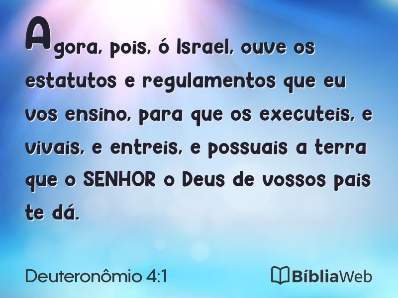 Deuteronômio 4:1 em imagem para compartilhar