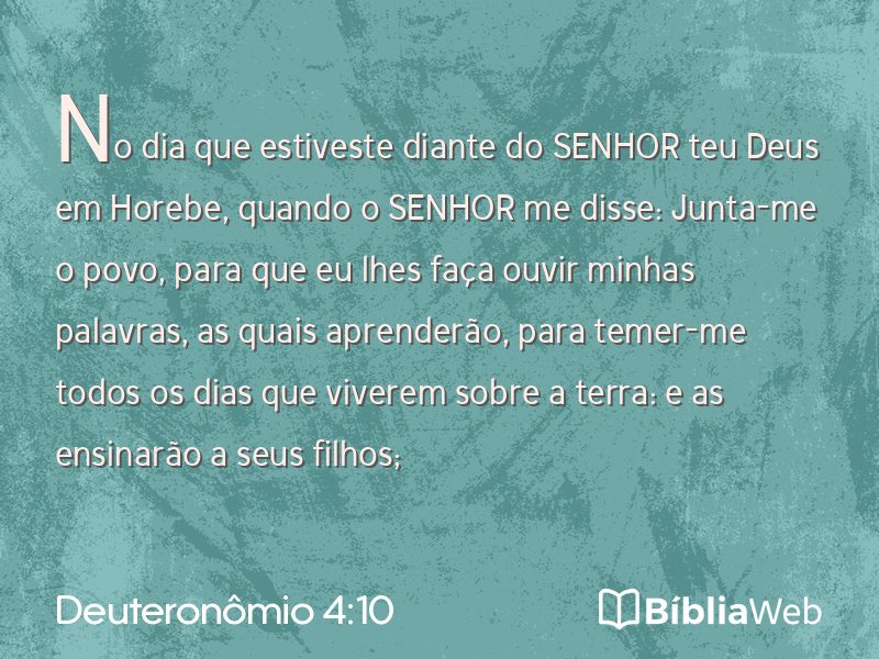 Deuteronômio 4:10 em imagem para compartilhar