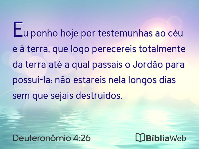 Deuteronômio 4:26 em imagem para compartilhar