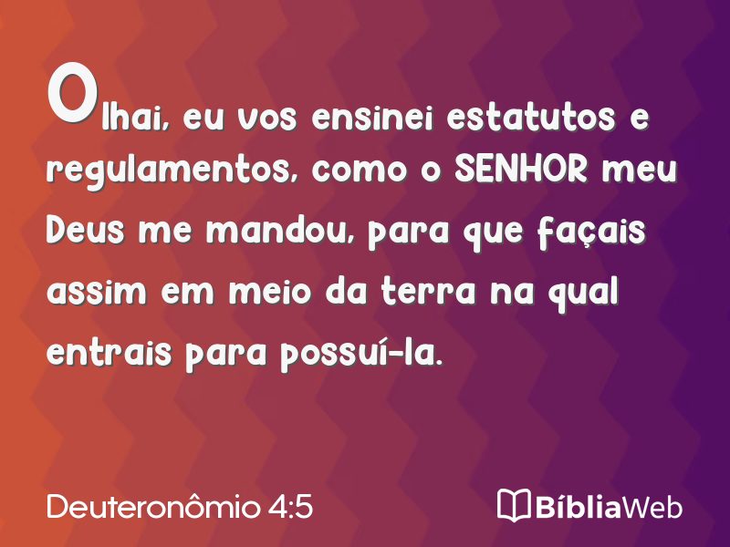 Deuteronômio 4:5 em imagem para compartilhar