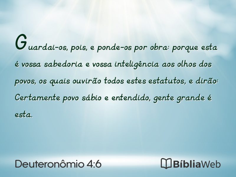 Deuteronômio 4:6 em imagem para compartilhar