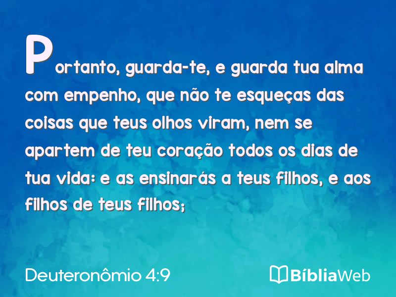 Deuteronômio 4:9 em imagem para compartilhar