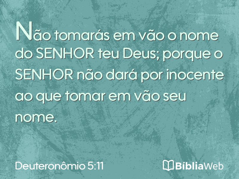 Deuteronômio 5:11 em imagem para compartilhar