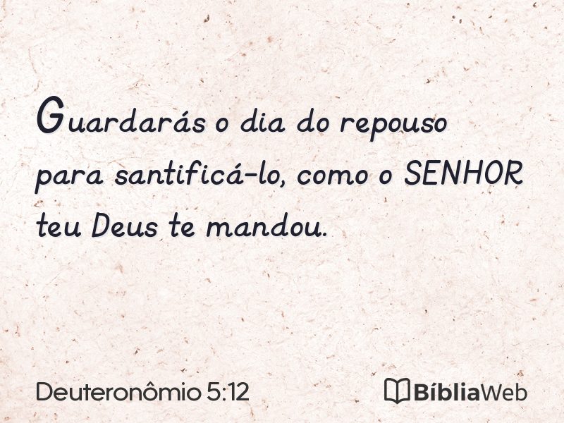 Deuteronômio 5:12 em imagem para compartilhar