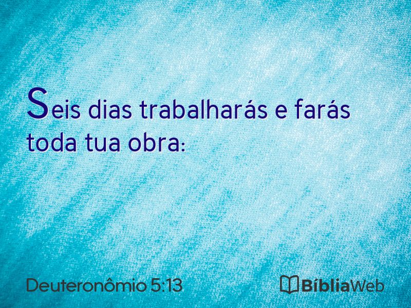 Deuteronômio 5:13 em imagem para compartilhar