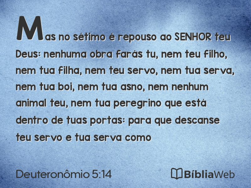 Deuteronômio 5:14 em imagem para compartilhar
