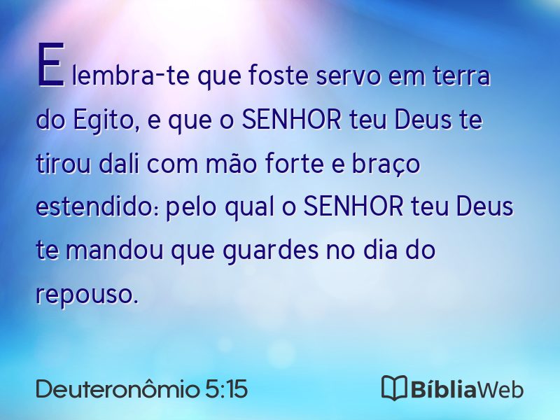 Deuteronômio 5:15 em imagem para compartilhar