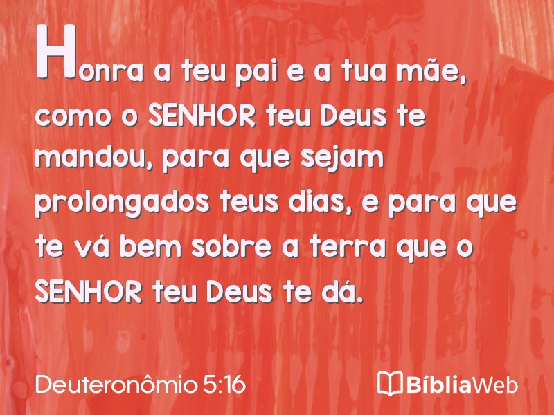 Deuteronômio 5:16 em imagem para compartilhar