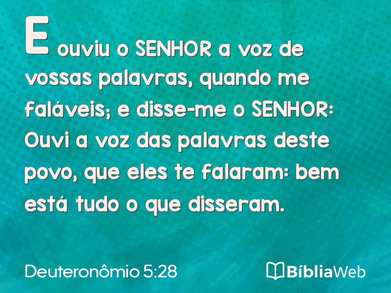 Deuteronômio 5:28 em imagem para compartilhar