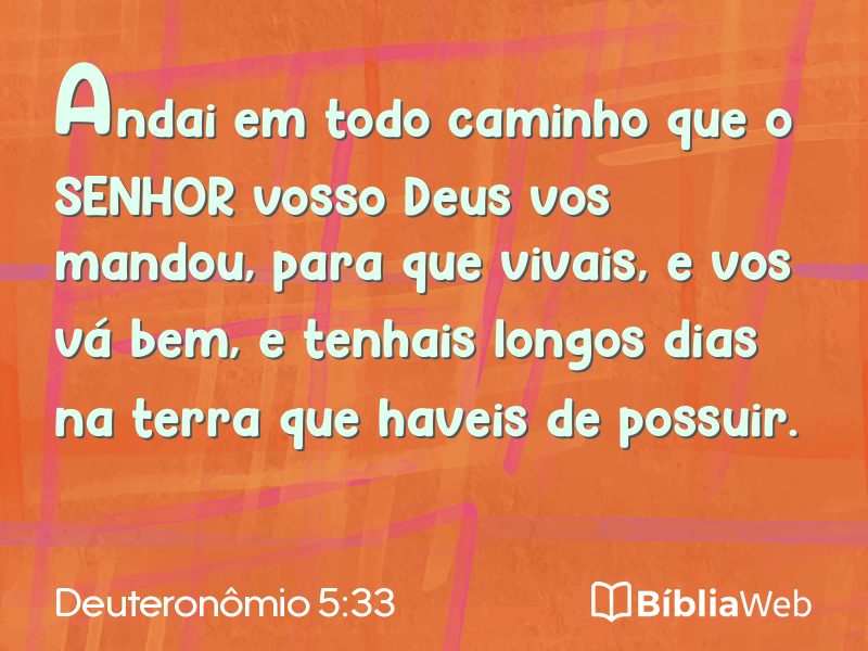 Deuteronômio 5:33 em imagem para compartilhar