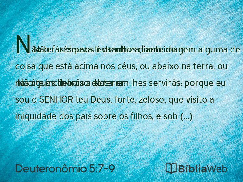 Deuteronômio 5:7-9 em imagem para compartilhar