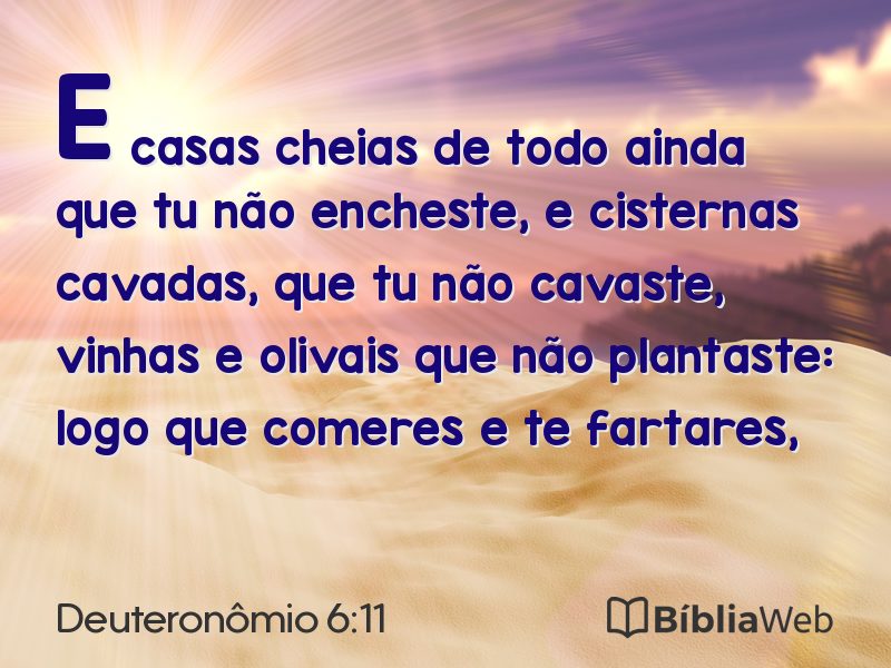 Deuteronômio 6:11 em imagem para compartilhar