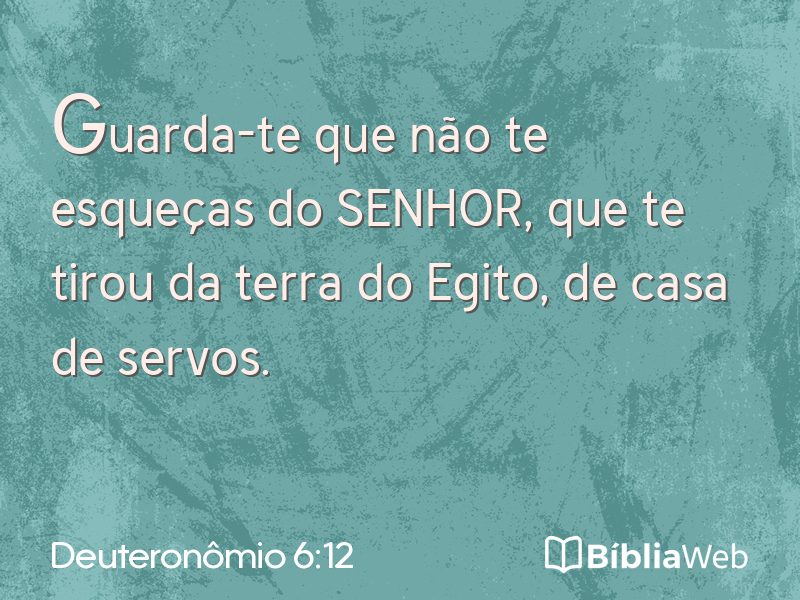 Deuteronômio 6:12 em imagem para compartilhar
