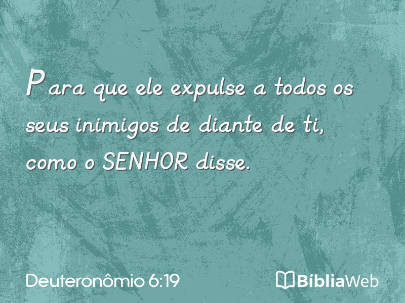 Deuteronômio 6:19 em imagem para compartilhar