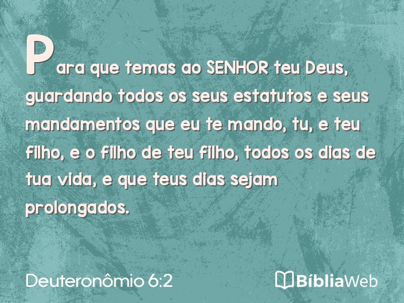 Deuteronômio 6:2 em imagem para compartilhar